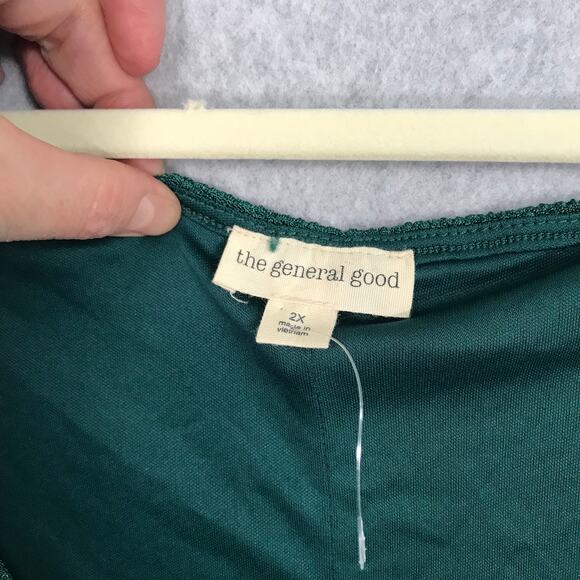 General Good Dress 2X Wrap Ruffle Textured Slinky Liquid Career Stretch Kelly - Picture 7 of 13